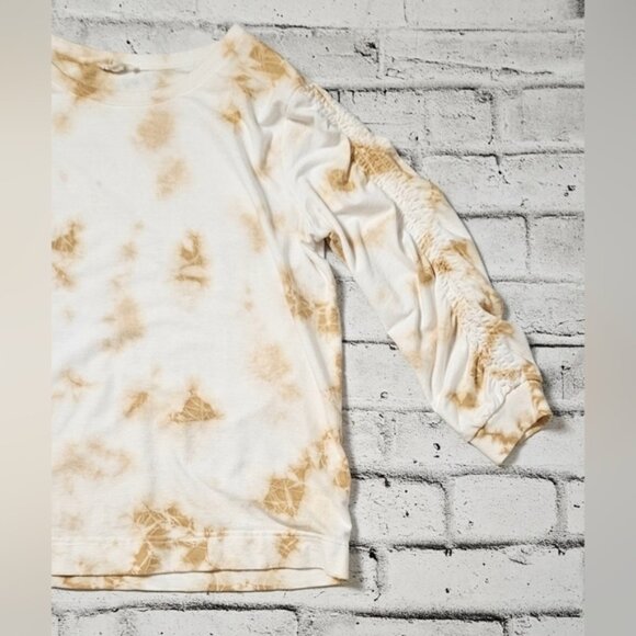 Anthropologie Jane & Delancey Tie-Dye Crewneck Sweatshirt with Ruched Sleeves - Picture 7 of 11